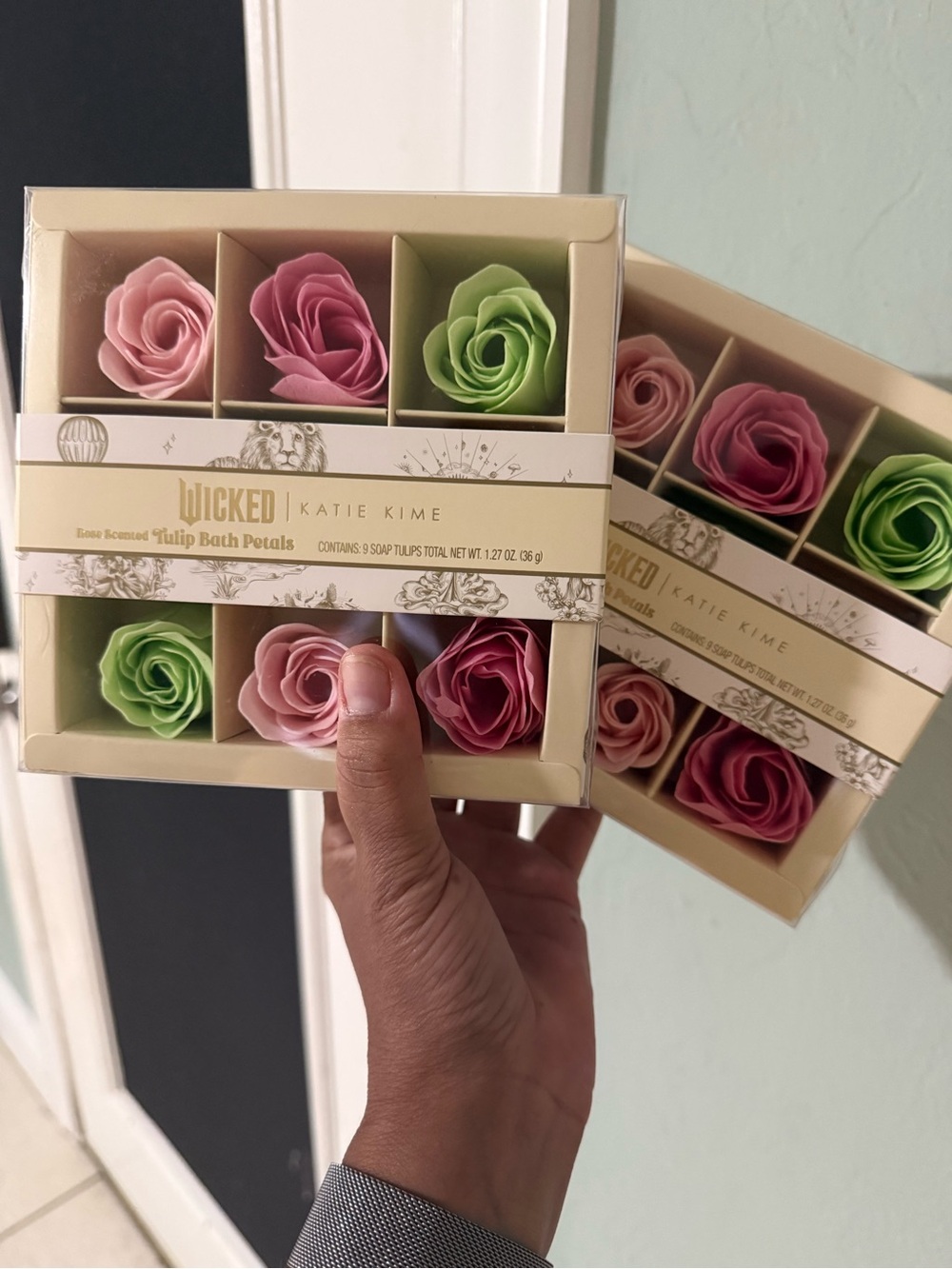 2️⃣ PACK Wicked by Katie Kime Rose Tulip Bath Petals - Pink & Green